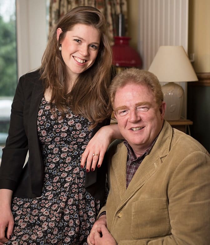 Portrait of Dr Elizabeth McNaught and her father Nick Pollard, of Family Mental Wealth.